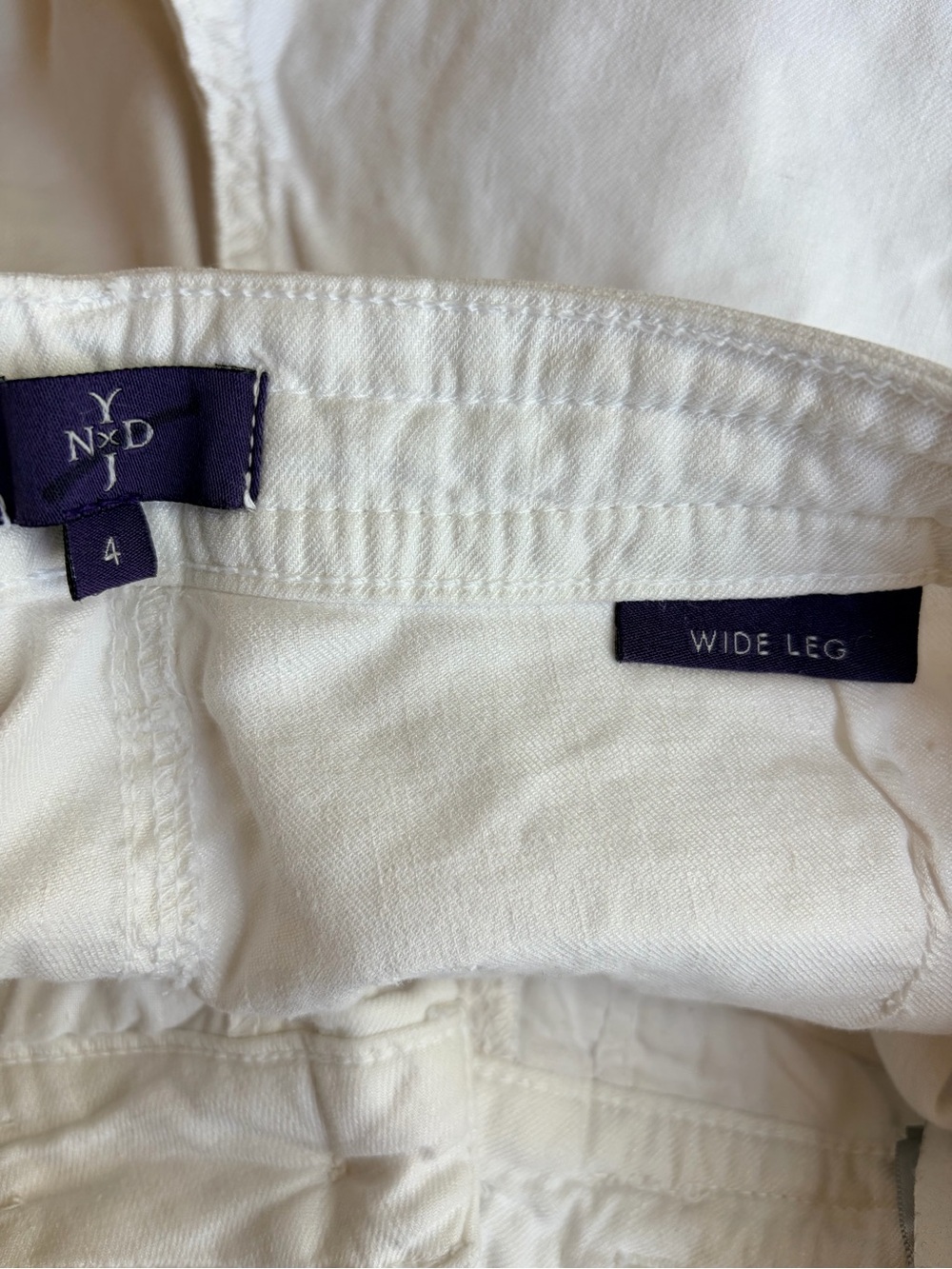 NYDJ White Linen Blend Wide-Leg Drawstring Pants | 4 - Picture 4 of 5